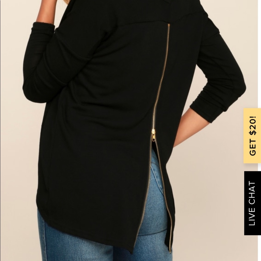 Lulus Zip To My Lou Black Sweater